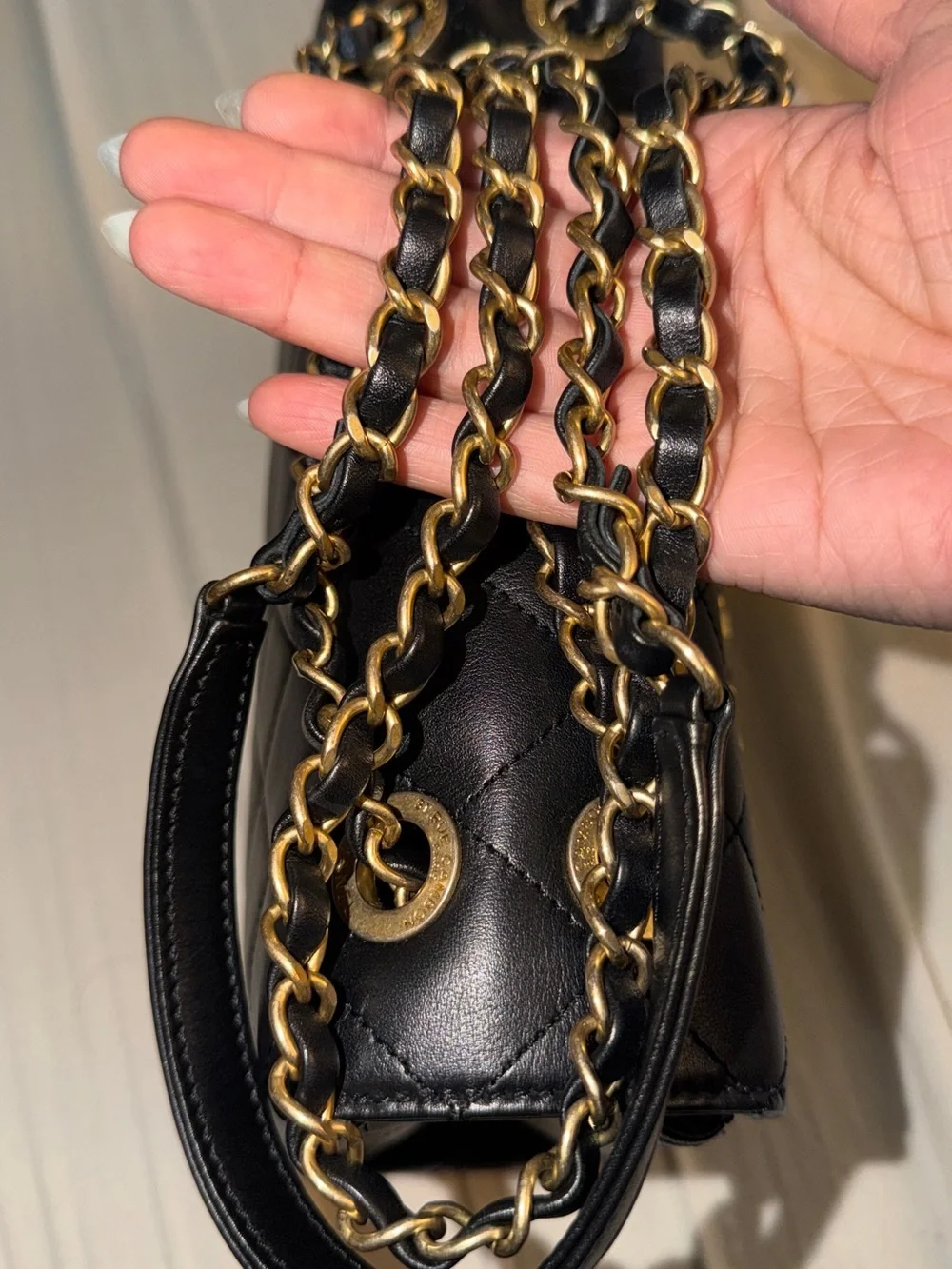 CHANEL black quilted